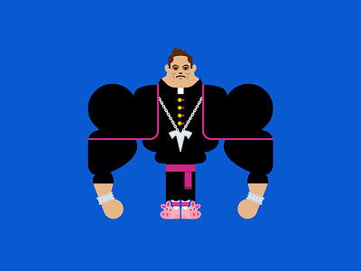 Muscle Elon character character design elon musk illustration musk priest tesla vector