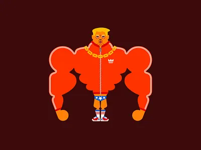 Muscle Donald character character design donald trump illustration trump vector