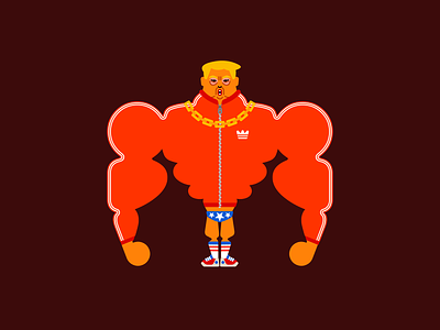 Muscle Donald character character design donald trump illustration trump vector