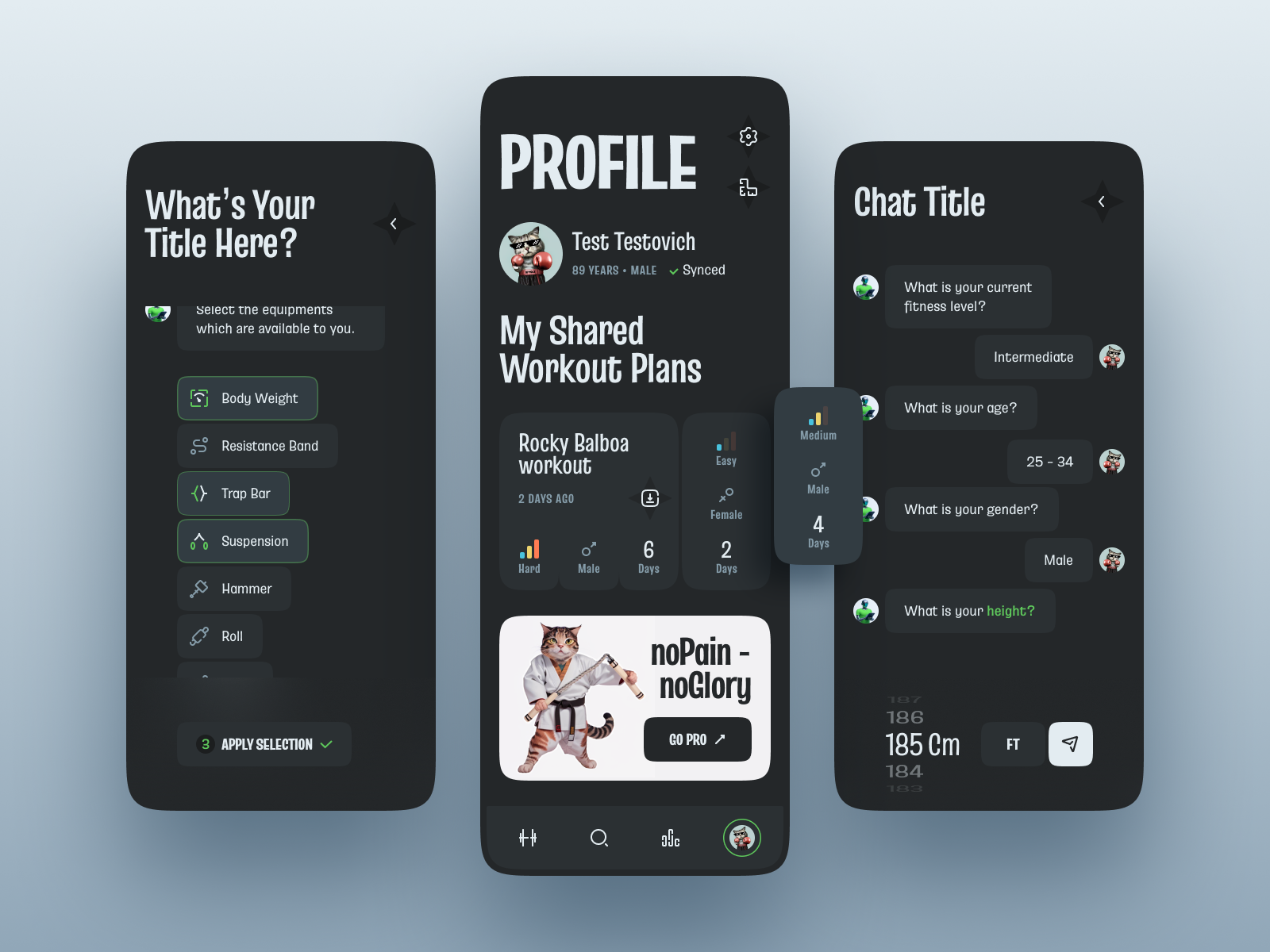 Workout Training App With AI ai ai app app design artificial intelligence bot chat gpt fitness gpt gym health app midjourney mobile app mobile application mobile design open ai stable de traning app ui user interface workout