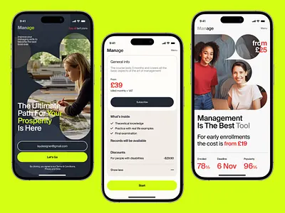 Management Courses - Mobile App Concept 3d
