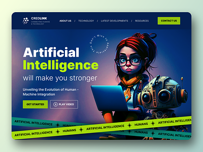 CREDLINK - Artificial Intelligence 3d ai ai generator artificial automation banner chatbot human ai intelligence landing page machine learning prompot ui design uiux website