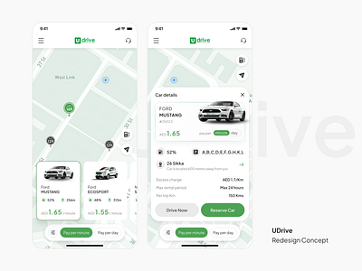 UDrive App - Redesign Concept clean design ui user interface user interface design ux visual design