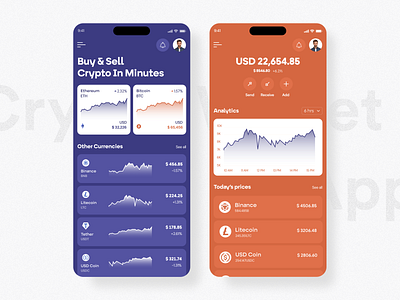 Crypto Wallet App Design app bitcoin buy crypto crypto banking crypto currency crypto exchange design ethereum fintech ios app mobile popular design sell top ui ux designer transfer ui ui design ux wallet