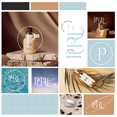 Pure Cosmetics and More branding graphic design logo