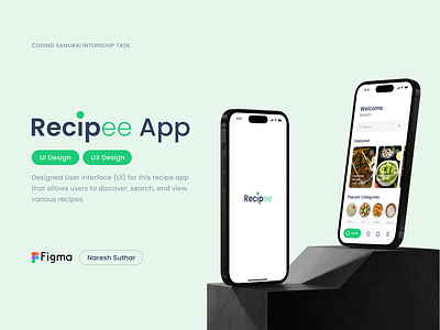 Recipe App UI Design - Recipee 3d app appdesign branding design figma fullapp greenapp greenpallete logo recipeapp recipeeapp typography ui uiux design ux