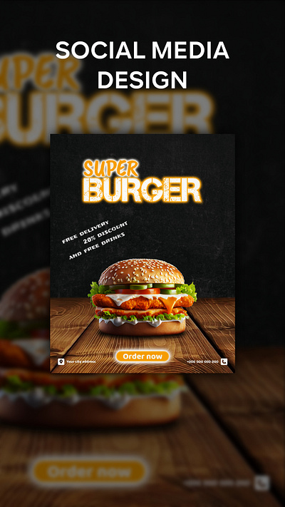 Social media design ( burger ) ads banner design graphic design poster social media social media design social media post