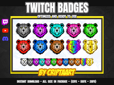 Crown Twitch Sub Badges, Bit Badges