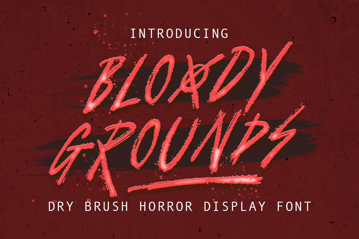 Bloody Grounds - Dry brush display dry brush font title font