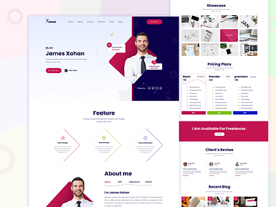 Personal Portfolio Web template PSD / Figma File adobe xd app app design branding design figma graphic design instagram motion graphics photoshop social media post design ui ui design uiux uiux design ux reached web web design web template website