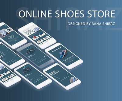 Online Shoe Store application UI UX design by Rana Shiraz abode xd canva figma graphics design rana shiraz ui ui ux ui ux design website design website landing page
