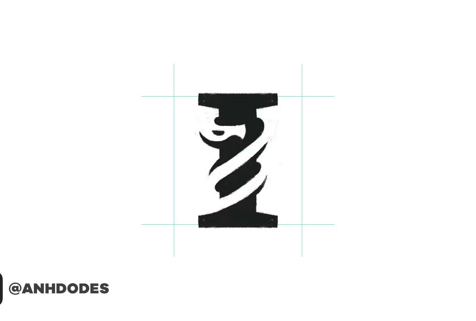 Negative Space Letter I Python logomark design by by Anh Do - Logo ...