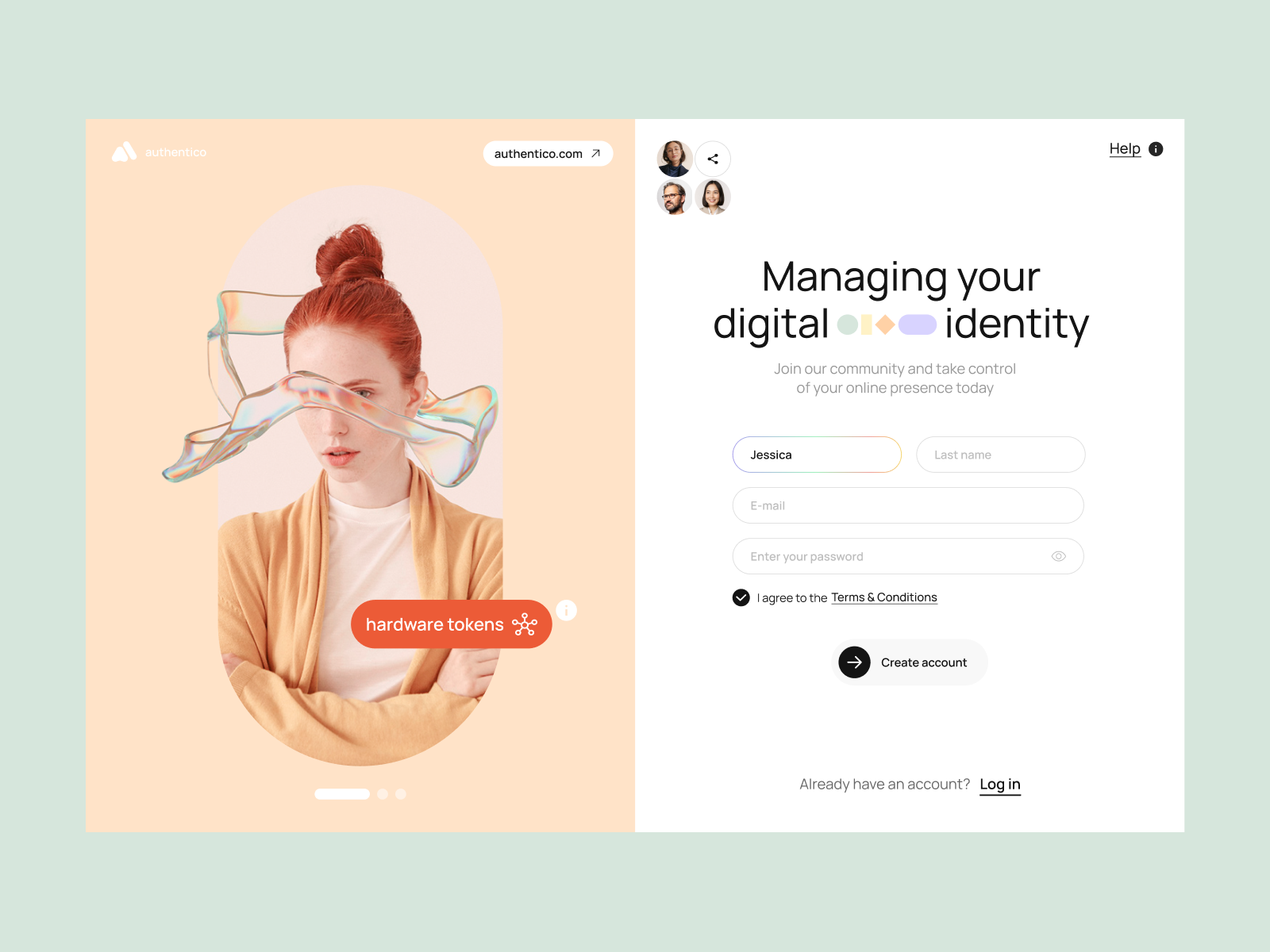 Identity Management Sign Up Page brand branding chat compliance design digitalidentity homepage identity identitymanagement landing page management marketing networking organization socialmedia tech technology ui ux visual identity webdesign