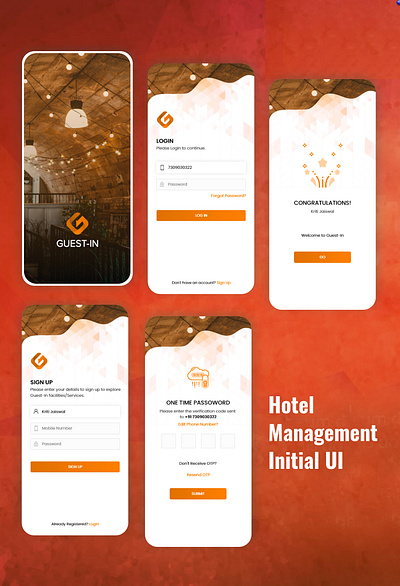 Hotel Registration UI branding graphic design hotel logo ui