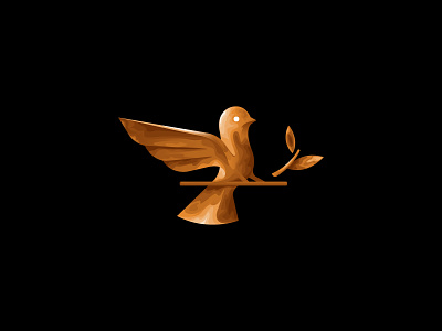Bird logo design - Wood grain texture animal logo bird bird logo branding dainogo design identity logo logo design logofolio wood grain wood logo wood texture