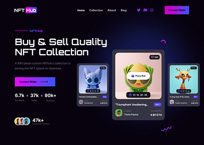 NFT Market place landing page buy and sell nft ui design create nft ui design landing page nft market place landing page nft ui design web3 nft ui design