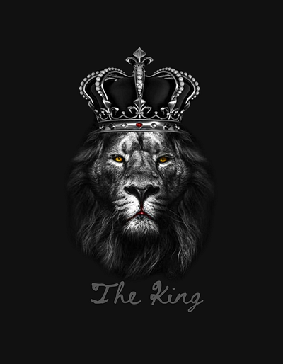 T- shirt design THE KING branding graphic design