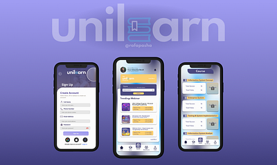 UNILEARN : Collage Learning Mobile Aplication app design ui