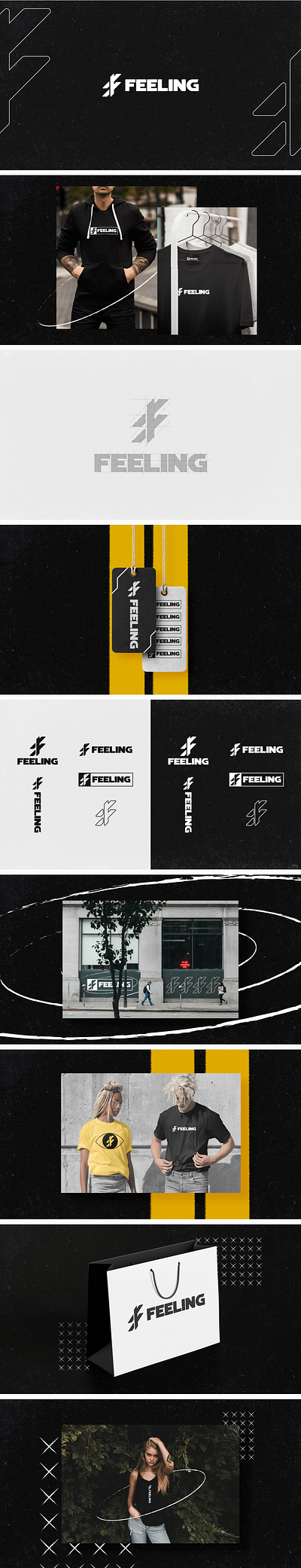 F Logo (FEELING) branding design illustrator logo logo design logo presentation vector