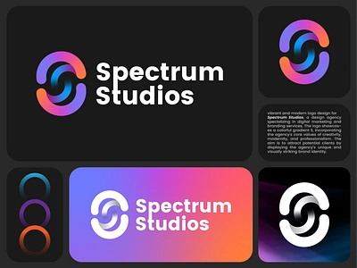 Colorful Gradient S letter Logo mark Design for Spectrum Studios brand brand identity branding branding solutions creative agency design design agency design inspiration design process design trends gradient design icon logo logo casestudy logo design mark modern logo professional design s visual appeal