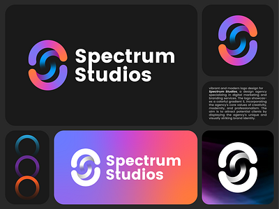 Colorful Gradient S letter Logo mark Design for Spectrum Studios brand brand identity branding branding solutions creative agency design design agency design inspiration design process design trends gradient design icon logo logo casestudy logo design mark modern logo professional design s visual appeal