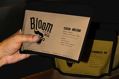 Branding for Bloom, a coffee roaster branding design graphic design illustration logo typography