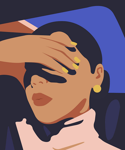 Woman in a car 2d adobe illustrator digital art illustration vector