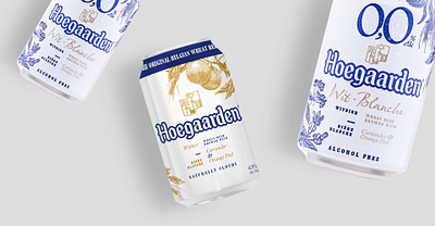 Hoegaarden Beer Packaging alcohol label alcoholic beer beer bottle beer can bottle design bottle label can label floral fmcg illustration lager non alcoholic packaging