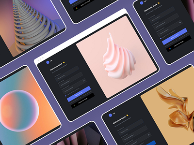 Login,Signup,Onboarding Screens Uikit and design prototype 3d animation graphic design ui