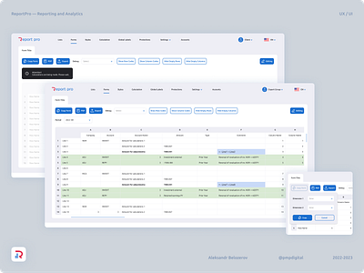 ReportPro <3> analytics data reporting resources table ui ux