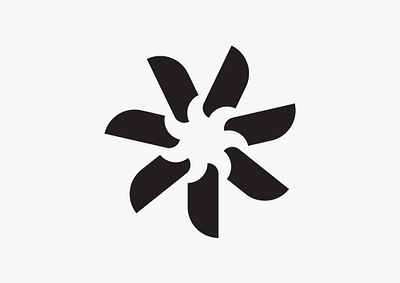 Elemental Symbol black branding design digital fan icon illustration logo minimal monochrome swift swirl symbol vector