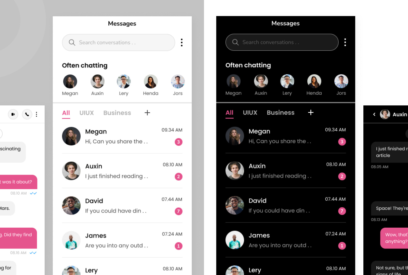 Chatting App app design chat app chatting chatting app clean message minimalist mobile app ui ux video call voice note