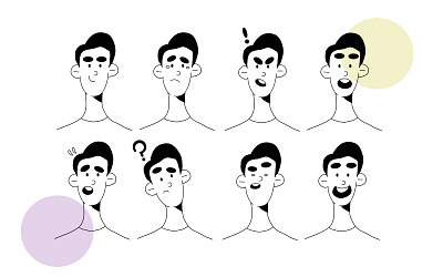 Facial Expressions doodle expressions facial expressions illustration simple simple doodle