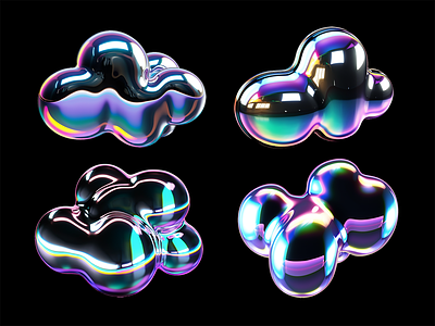Holographic melted chrome metaball 3d abstract ai generated blob bold chrome cloud colorful holographic iridescent liquid metal melted metaball metal metallic reflective rendering shape