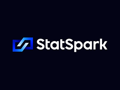 StatSpark abstract logo branding design gradient logo it logo logo startup logo