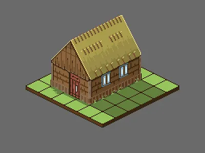 Slavic house mini concept assets buildings design house illustration pixel pixel art video games