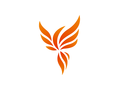Phoenix bird branding burning fire flame flaming graphic design logo phoenix wings