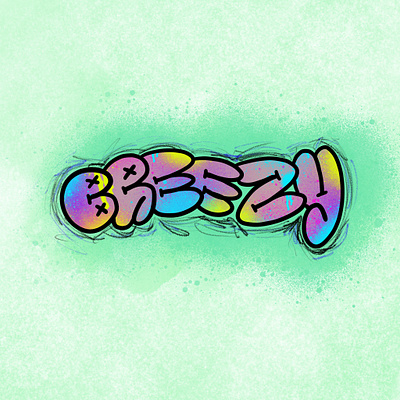 Breezy design graphic design illustration type typography