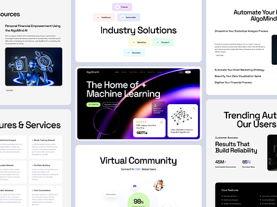 AlgoMind AI - Data Science & Machine Learning Template Pack agency website ai ai landingpage ai startup branding data science gpt landingpage machine learning startup startup agency web3