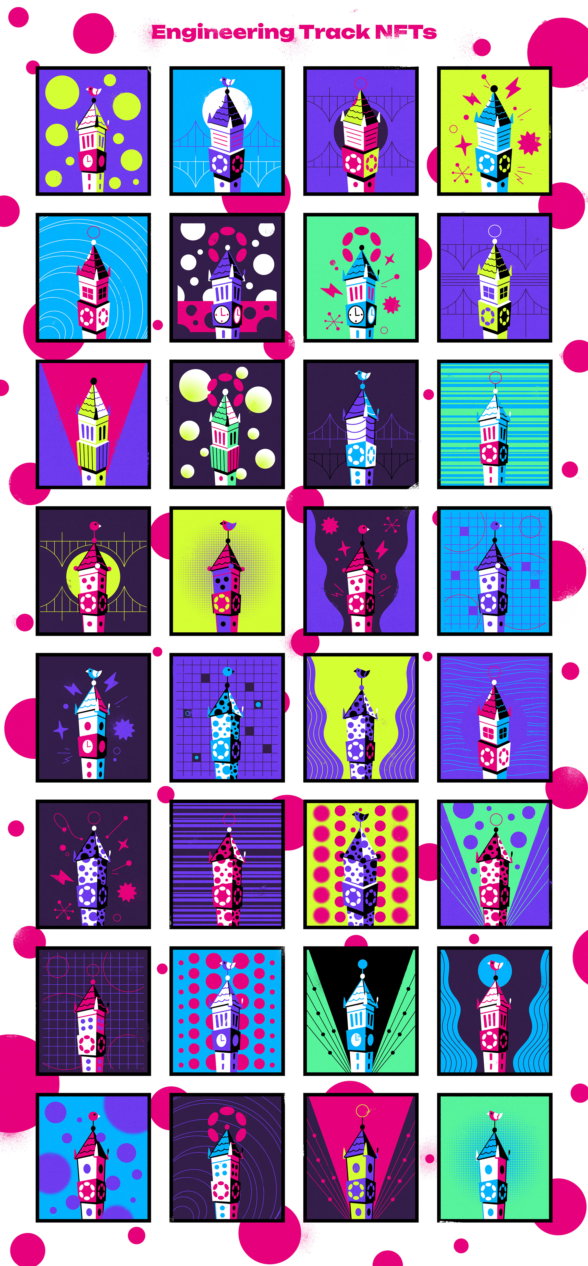 Polkadot Blockchain Academy - NFT collection academy art cartoon illustration illustrator nft polkadot vector web3