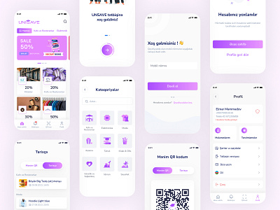 UNİSAVE - Student Discount App 3d app design designer discount elmarvugar figma graphic design illustration logo mobil mobilapp ui uiux unisave