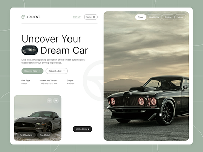 Trident Car Website animation buy car car design car web car website clean creative design dribbble figma minimal sell service startup typography ui ux web website