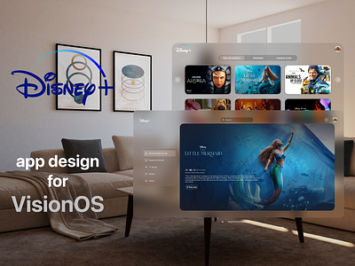 Disney+ VisionOS appdesign design disney figma ui uiux uiuxdesign ux vision visionos web design