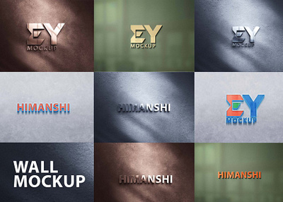 Wall Logo Mockups download mock up download mockup logo mockup mockups psd