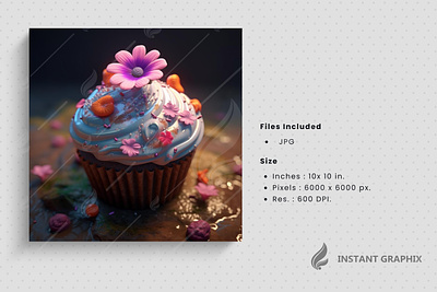 Delicious chocolate cup cake with flower Generative AI. 3d cake birthday burning candle cake cake illustration candy cartoon chocolate cake cup cake graphic design party party celebration straberry chocolate sweet food sweets