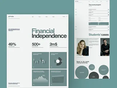 Financial course landing page app bank course education finance landing money ui ux web website