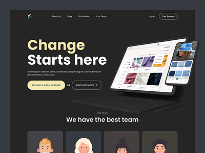 SAAS Landing Page Design b2b clothing color company design fabric interface minimal product saas service software swatch team ui ux web web design website
