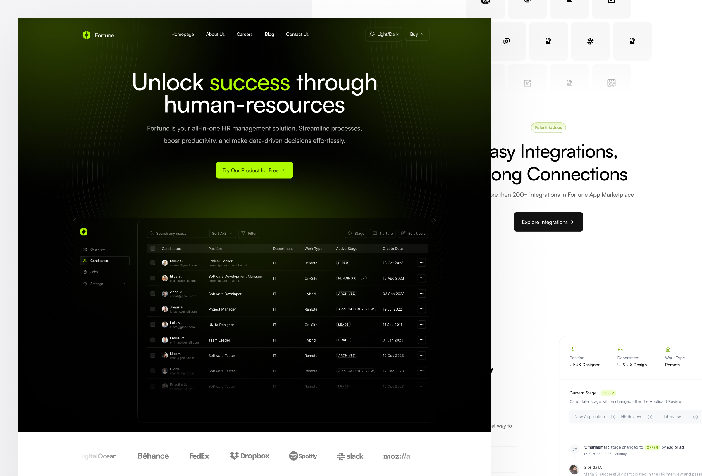 Fortune Landing design landing page ui ux