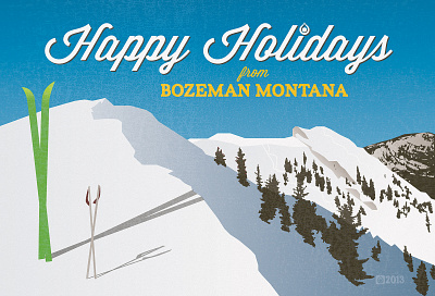 Happy Holidays from Bozeman 406 bozeman holiday illustration montana