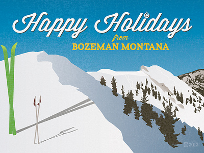 Happy Holidays from Bozeman 406 bozeman holiday illustration montana